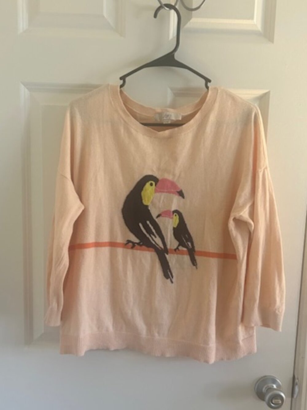 LOFT Toucan Sweater Size L - Picture 2 of 7
